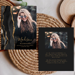 Budget Black Gold Agate Foto Afstudeerder Aankondi