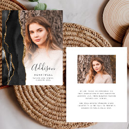 Budget Black Gold Agate Foto Afstudeerder Aankondi