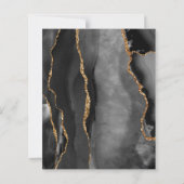 Budget Black Gold Agate Frame Trouw Uitnodiging (Achterkant)