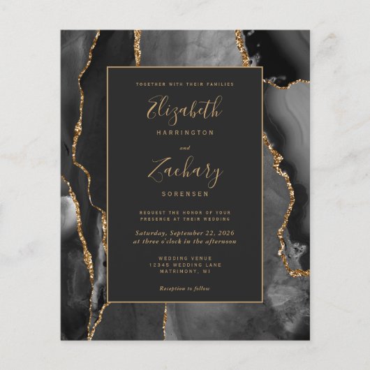 Budget Black Gold Agate Lijst Weddenschap (Voorkant)