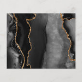 Budget Black Gold Agate Marmer Save the Date (Achterkant)