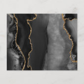 Budget Black Gold Agate Marmer Trouw Uitnodiging (Achterkant)
