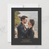 Budget Black Gold Agate Photo Dark Wedding Invite (Achterkant)