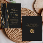 Budget Black Gold Agate QR-code 50e verjaardag