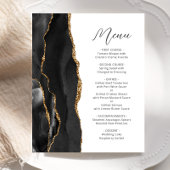 Budget Black Gold Agate Script Trouwmenu