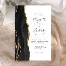 Budget Black Gold Agate Trouwkaart