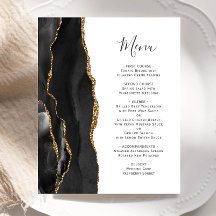 Budget Black Gold Agate Trouwmenu