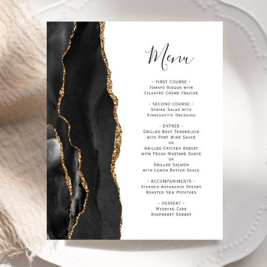 Budget Black Gold Agate Trouwmenu