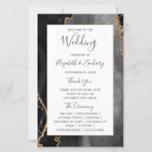 Budget Black Gold Agate Wedding Program (Voorkant)