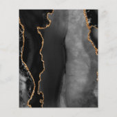 Budget Black Gold Agate Wedding Uitnodiging (Achterkant)