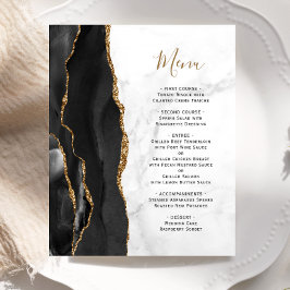 Budget Black Gold Agate Witte Marmeren Trouwmenu