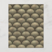 Budget Black Gold Art Deco Wedding Uitnodiging (Achterkant)