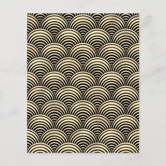 Budget Black Gold Art Deco Wedding Uitnodiging (Achterkant)