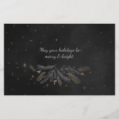 Budget Black Gold Botanical Photo Holiday Card (Achterkant)