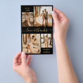 Budget Black Gold Collage Weddenschap Bedankt Flye Flyer (Hand)