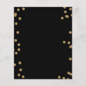 Budget Black Gold Confetti Wedding Invitation (Achterkant)