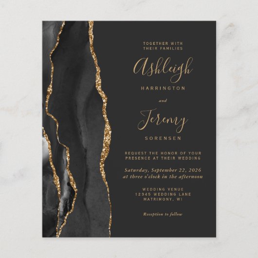 Budget Black Gold Dark QR Code Weddenschap (Voorkant)