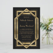 Budget Black Gold Deco Lijst Vintage Bruiloft 1920 (Staand voorkant)