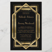 Budget Black Gold Deco Lijst Vintage Bruiloft 1920 (Voorkant)