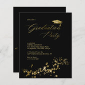 Budget Black Gold Dust Confetti Graduation Party (Voorkant / Achterkant)