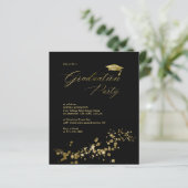 Budget Black Gold Dust Confetti Graduation Party (Staand voorkant)