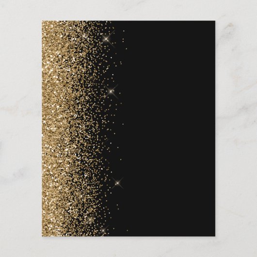 Budget Black Gold Faux Glitter Weddenschap (Achterkant)