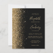 Budget Black Gold Faux Glitter Weddenschap (Voorkant)