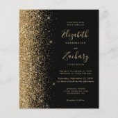 Budget Black Gold Faux Glitter Weddenschap (Voorkant)