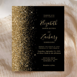 Budget Black Gold Faux Glitter Weddenschap