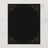 Budget Black Gold  Foliage Wedding Invite (Achterkant)