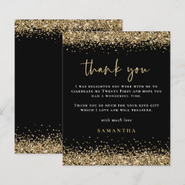 Budget Black Gold Glitter 21e Dank u