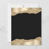 Budget Black Gold Glitter 50th Anniversary Invite (Achterkant)
