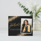 Budget Black Gold Glitter Afstudeerder Foto Afstud (Staand voorkant)