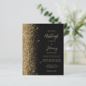 Budget Black Gold Glitter Edge Weddenschap (Staand voorkant)