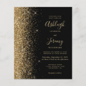 Budget Black Gold Glitter Edge Weddenschap (Voorkant)