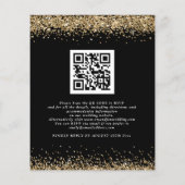 Budget Black Gold Glitter QR Code Weddenschap Uitn (Achterkant)