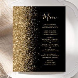 Budget Black Gold Glitter Weddenmenu