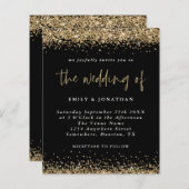 Budget Black Gold Glitter Weddenschap (Voorkant / Achterkant)
