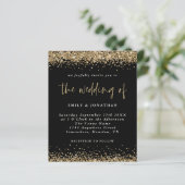 Budget Black Gold Glitter Weddenschap (Staand voorkant)