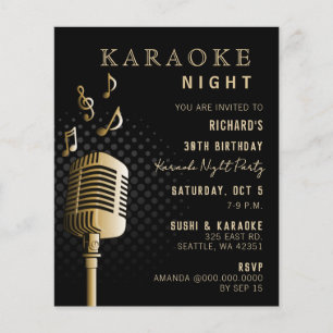 Budget Black Gold Karaoke Night Party nodiging uit