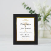 Budget Black Gold Palmboom Trouwuitnodiging (Staand voorkant)
