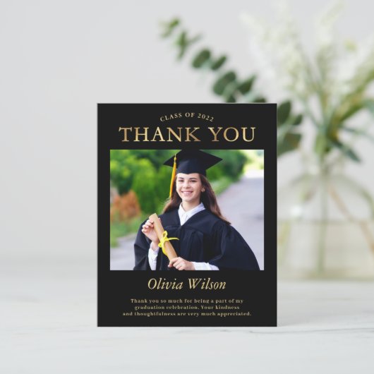 Budget Black Gold Photo Afstuderen Hartelijk dank (Staand voorkant)