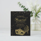 BUDGET Black Gold Photo Masquerade Sweet 16 (Staand voorkant)