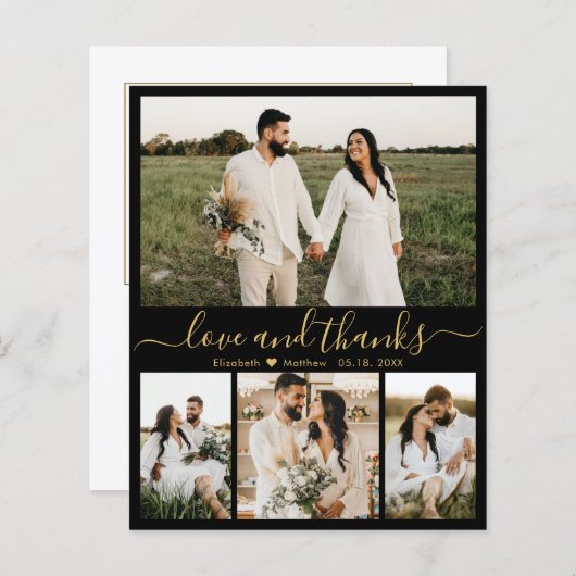 Budget Black Gold Photo Weddenschap Hartelijk dank (Voorkant / Achterkant)