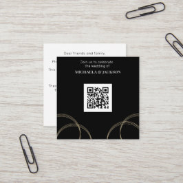 Budget Black Gold QR Code Weddenschap Vierkante Visitekaartje