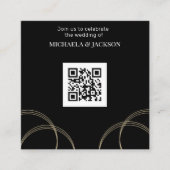 Budget Black Gold QR Code Weddenschap Vierkante Visitekaartje (Voorkant)