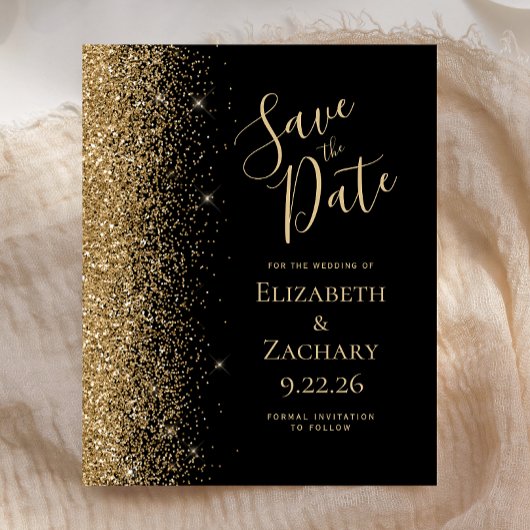 Budget Black Gold Save the Date Kaart