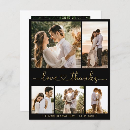 Budget Black Gold Script Weduwen Hartelijk dank (Voorkant / Achterkant)