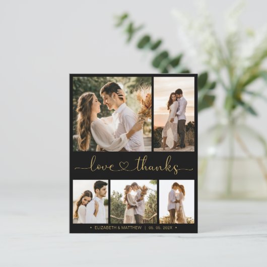 Budget Black Gold Script Weduwen Hartelijk dank (Staand voorkant)