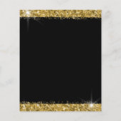 Budget Black Gold Sparkle 50th Birthday Invitation (Achterkant)